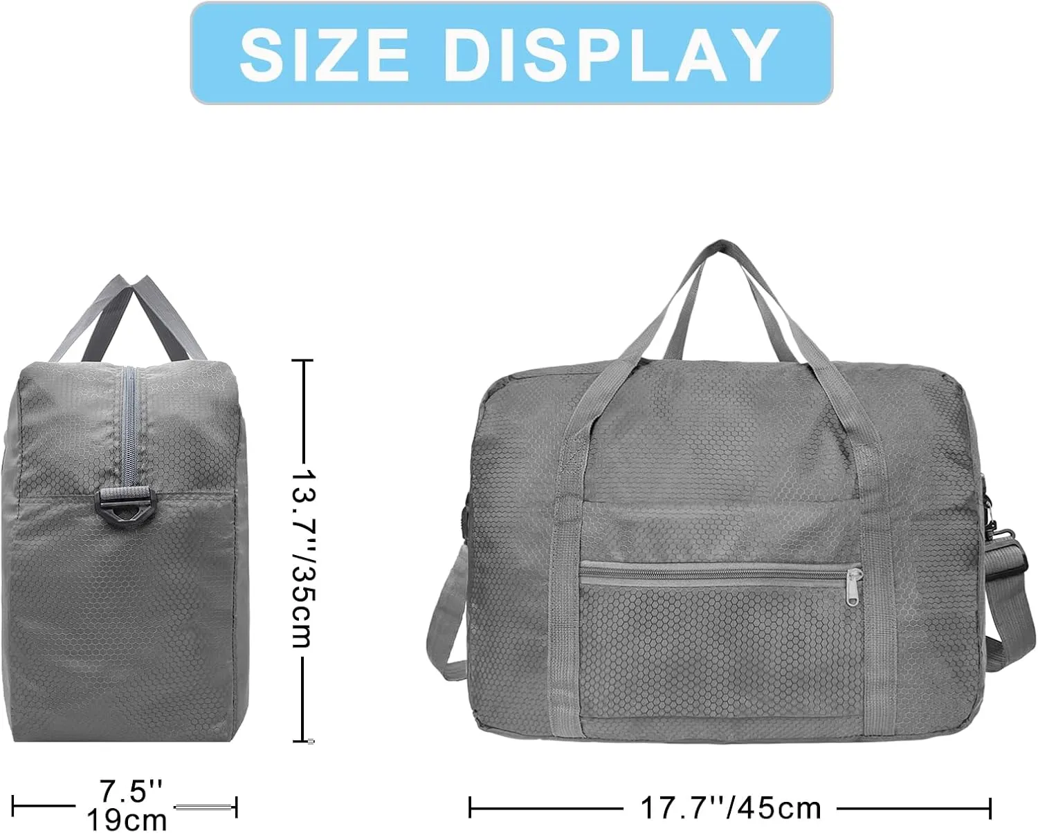 For Spirit Airlines Personal Item Bag 18x14x8 Foldable Carry on Bags for Airplanes Travel Duffel Bags for Women and Men