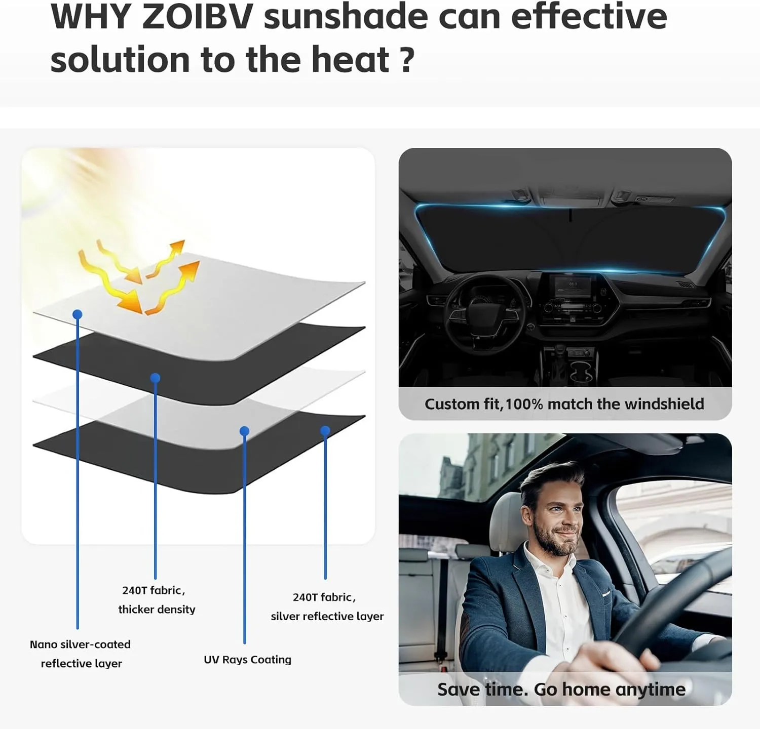 for Toyota Tacoma 2016-2023 2024 2025 Sun Shade Sunshade Windshield Cover - 4 Layers Front Window Shade Custom Fit Tacoma 2Dr 4Dr Pickup Sun Visor 240T Shade Blocks UV Rays Car Accessories