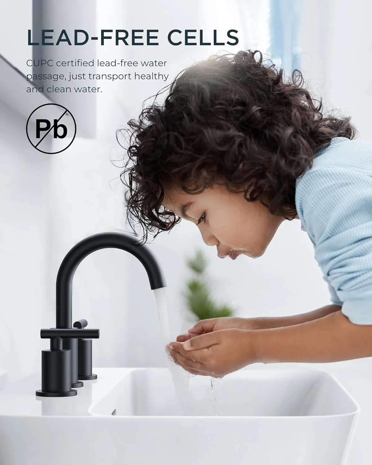 FORIOUS Black Bathroom Faucets 3 Hole, 2 Handle 8 Inch Widespread Matte Black Vanity Faucet 3 Holes with 360 Degree Rotating Spout for 6 to 12 inch Sink, Metal Pop Up Drain and cUPC Supply Lines