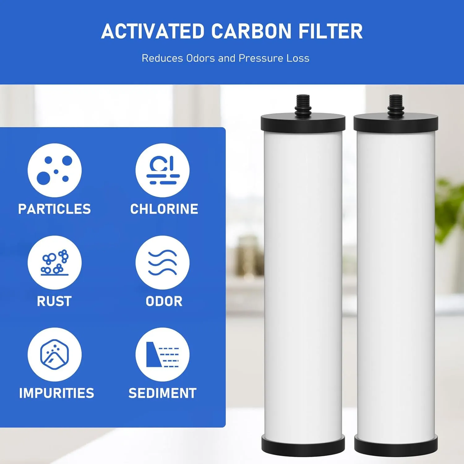 FRC06 Water Filter Cartridge Compatible with Franke FRC06 Still Pure Under-Sink Filtration System FRCNSTR, FRCNSTR100, FRCNSTR-DUO-1, FRCNSTR-DUO-2 Filter Cartridge, 2 Pack