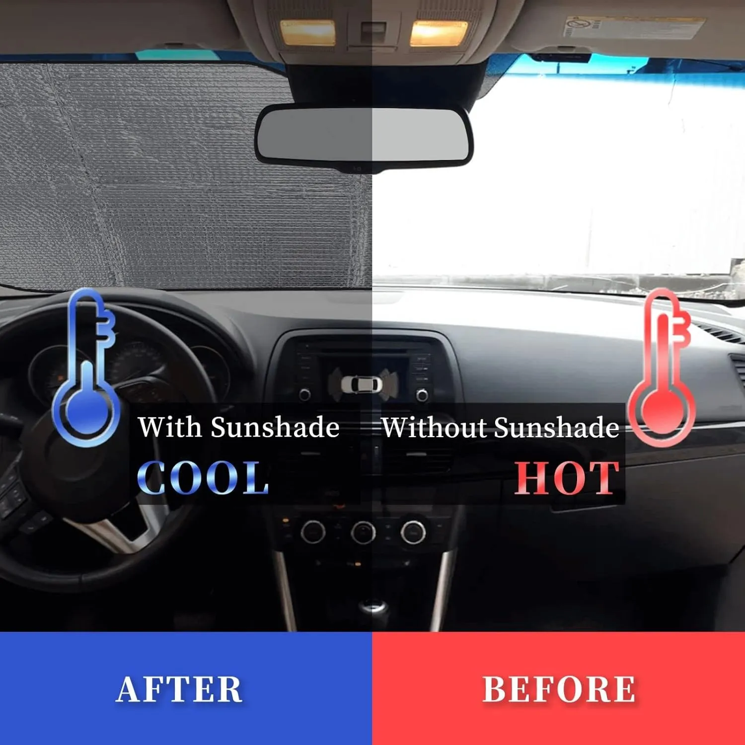 Front Window Car Sun Shade Windshield- Ocean Vintage Sea Turtle Foldable Cute Funny Sunshade for Car Truck SUV-Blocks Uv Rays Visor Shield Cover Keep Your Vehicle Cool Small