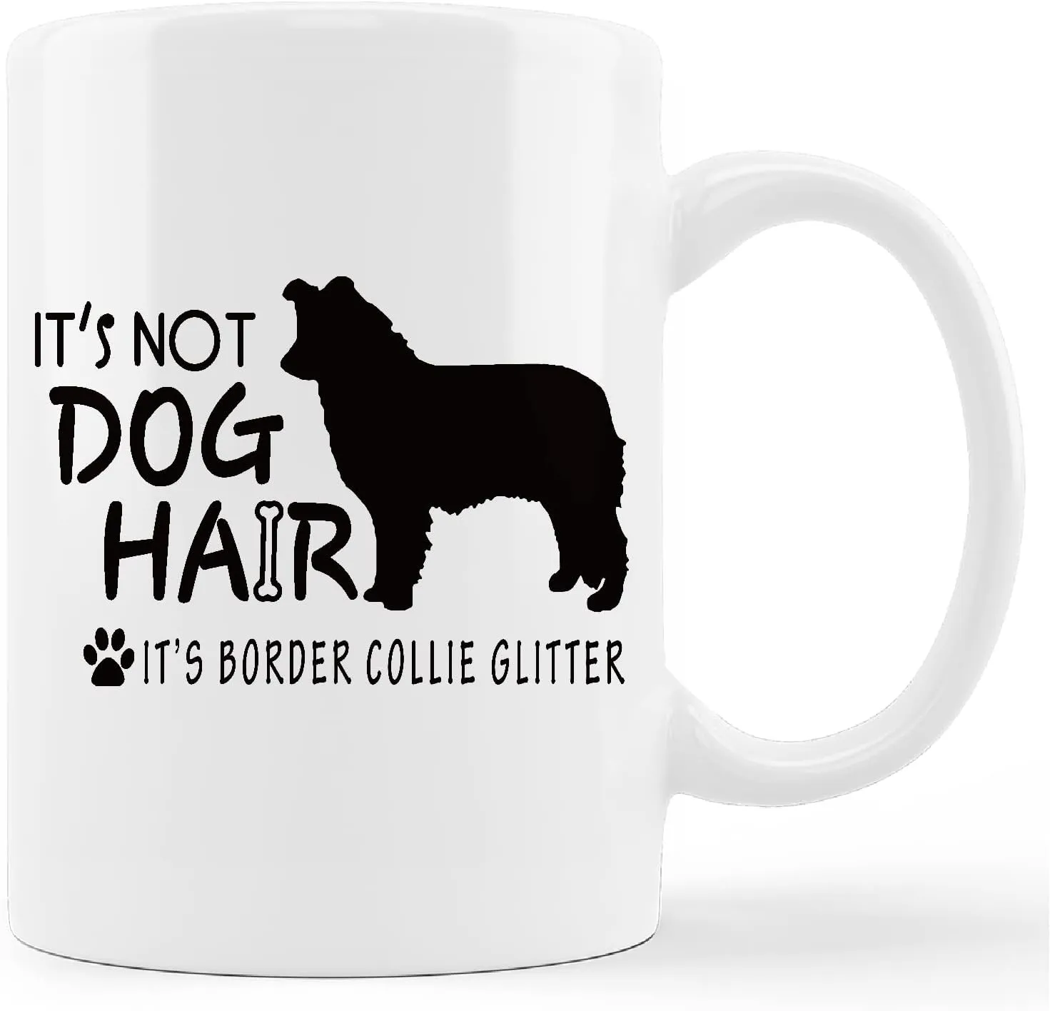 Funny Border Collie Mug Cup,It's Not Dog Hair It's Border Collie Glitter Ceramic Mug-11oz Coffee Milk Tea Mug Cup,Gifts For Dog Lovers Border Collie Mom Dog Mom Women Men Teen Girls,Pet Lovers Gifts