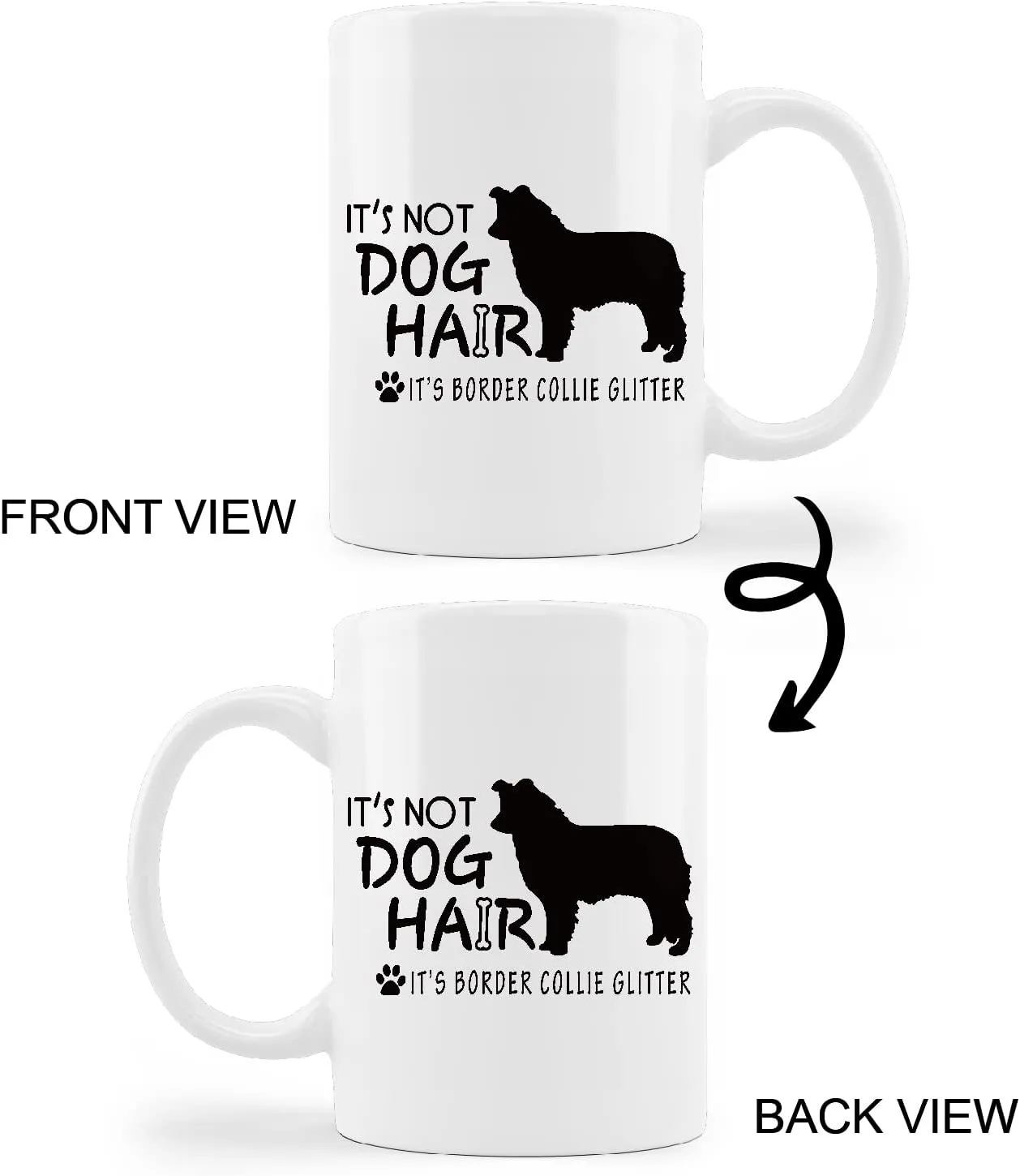 Funny Border Collie Mug Cup,It's Not Dog Hair It's Border Collie Glitter Ceramic Mug-11oz Coffee Milk Tea Mug Cup,Gifts For Dog Lovers Border Collie Mom Dog Mom Women Men Teen Girls,Pet Lovers Gifts