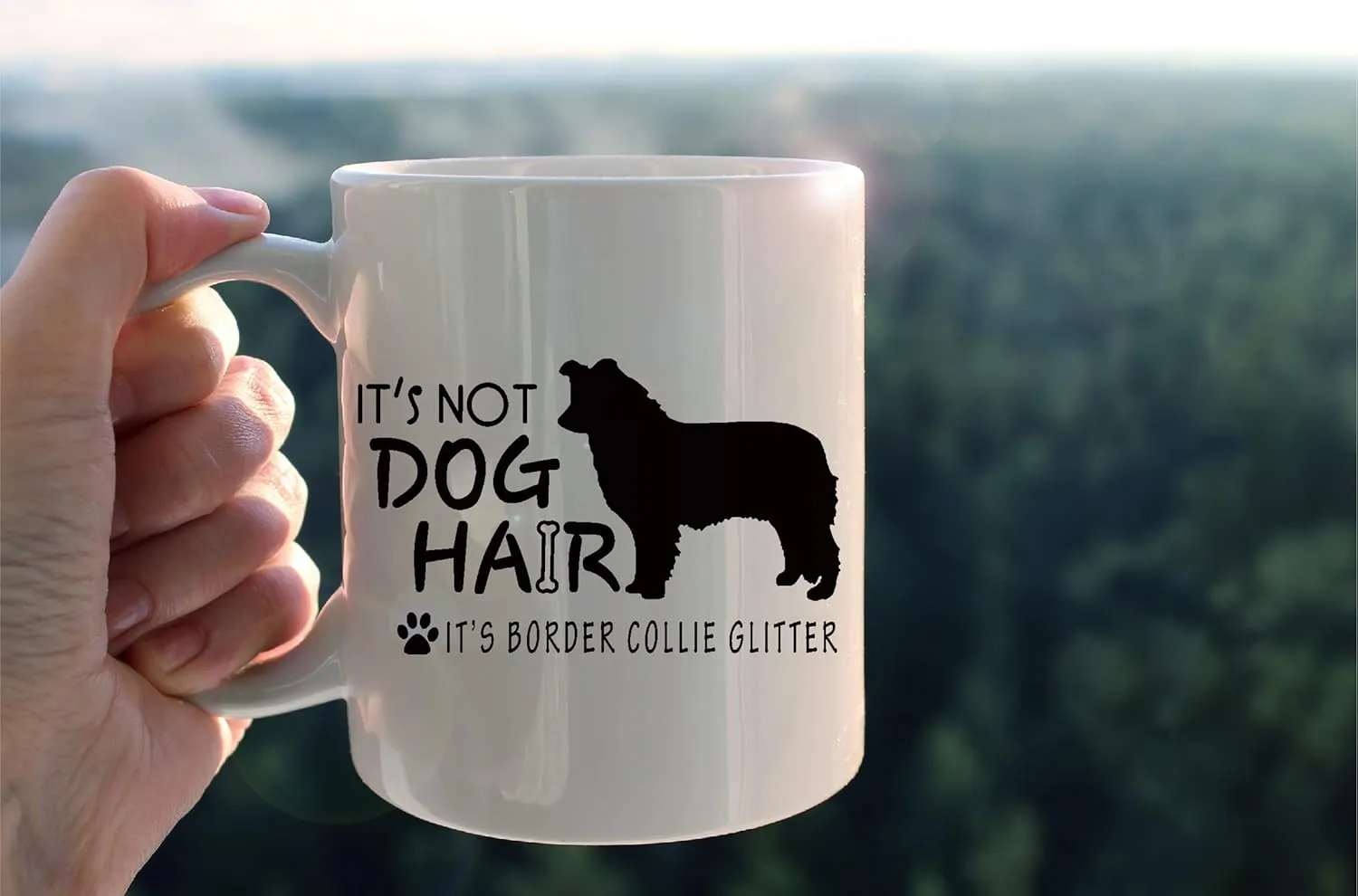 Funny Border Collie Mug Cup,It's Not Dog Hair It's Border Collie Glitter Ceramic Mug-11oz Coffee Milk Tea Mug Cup,Gifts For Dog Lovers Border Collie Mom Dog Mom Women Men Teen Girls,Pet Lovers Gifts