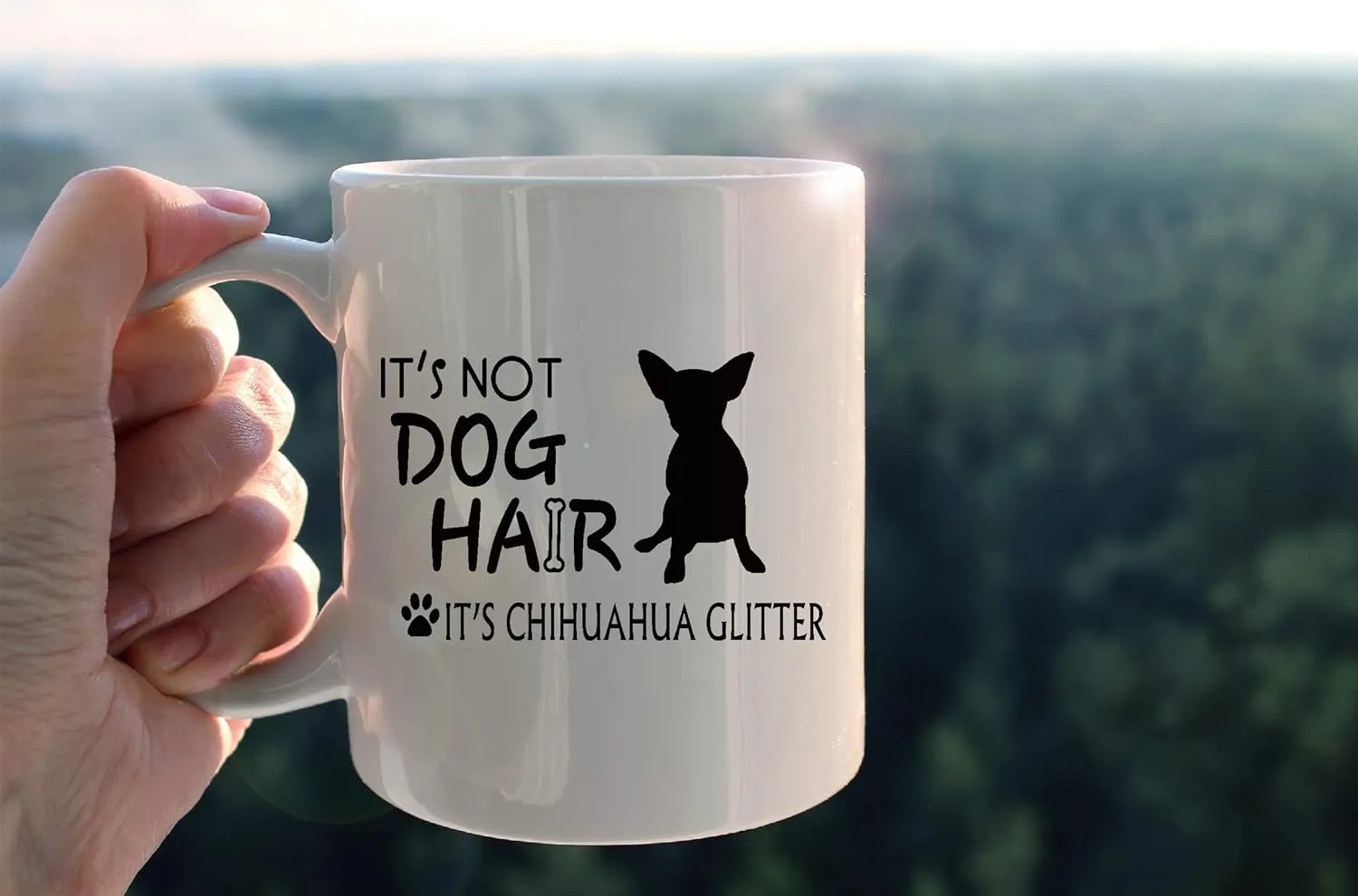 Funny Chihuahua Mug Cup,It's Not Dog Hair It's Chihuahua Glitter Ceramic Mug-11oz Coffee Milk Tea Mug Cup,Gifts For Dog Lovers Chihuahua Mom Dog Mom Women Men Teen Girls,Pet Lovers Coworkers Gifts
