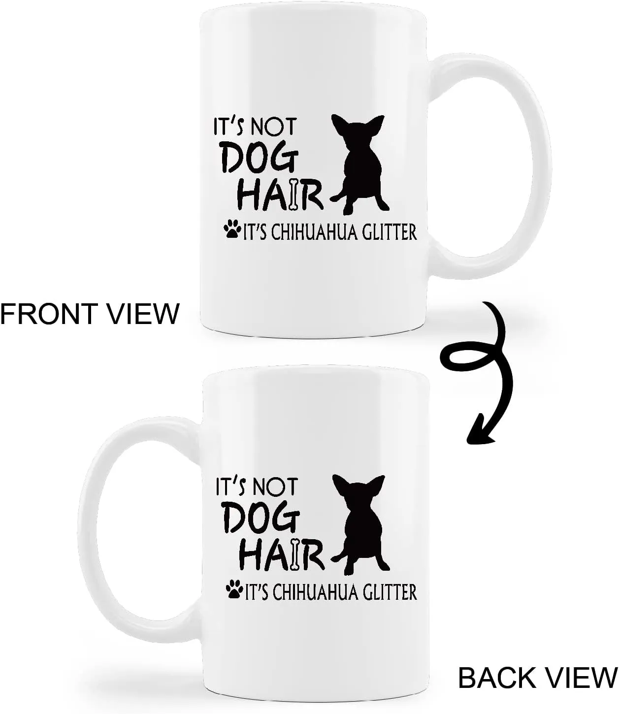 Funny Chihuahua Mug Cup,It's Not Dog Hair It's Chihuahua Glitter Ceramic Mug-11oz Coffee Milk Tea Mug Cup,Gifts For Dog Lovers Chihuahua Mom Dog Mom Women Men Teen Girls,Pet Lovers Coworkers Gifts