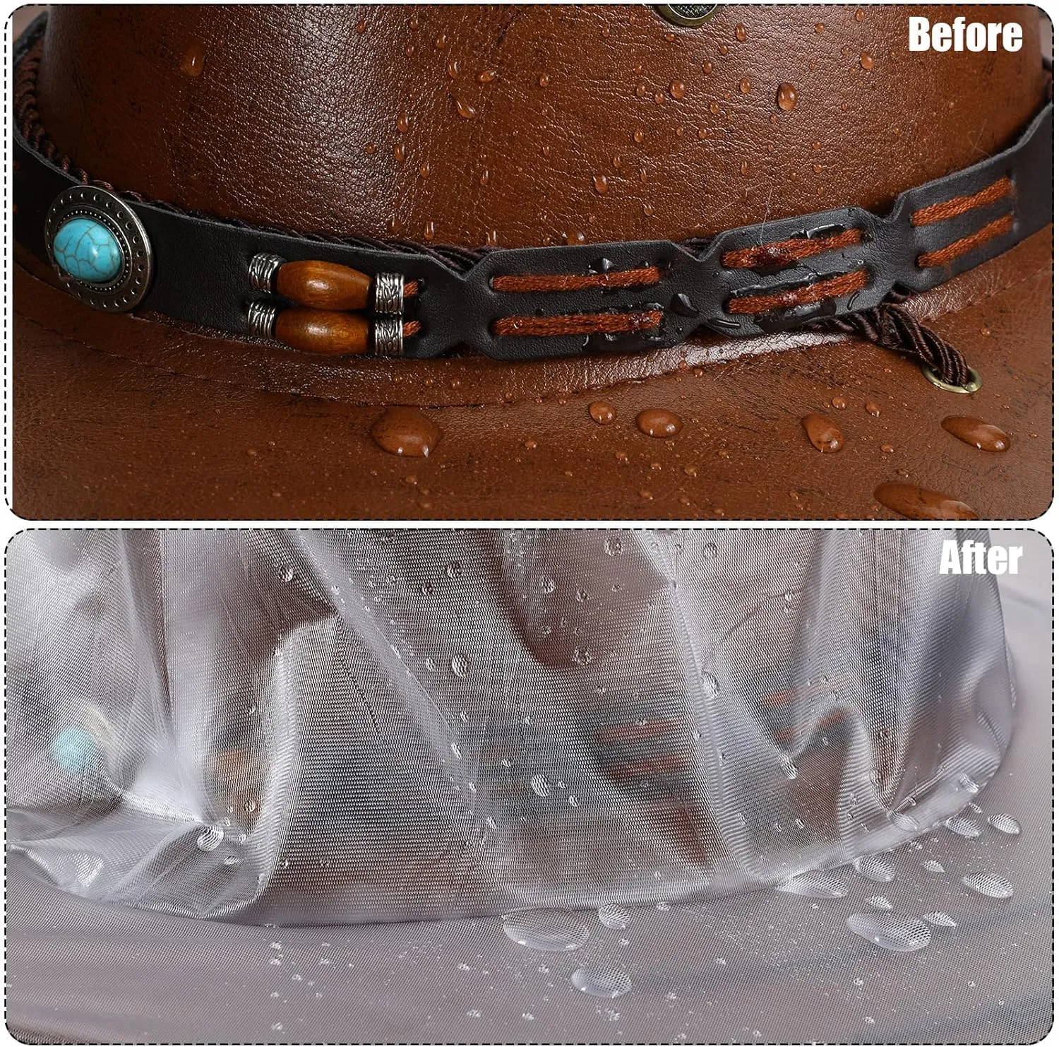 Funtery XXL Cowboy Hat Cover Rain Dust Plastic waterproof Hat Protectors for Storage Keep from Rain Snow