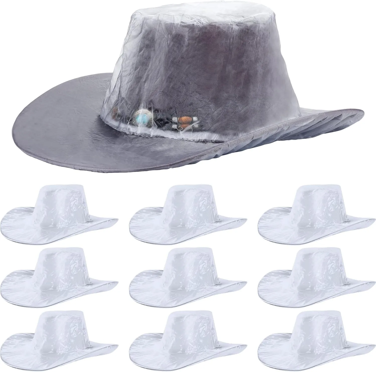 Funtery XXL Cowboy Hat Cover Rain Dust Plastic waterproof Hat Protectors for Storage Keep from Rain Snow