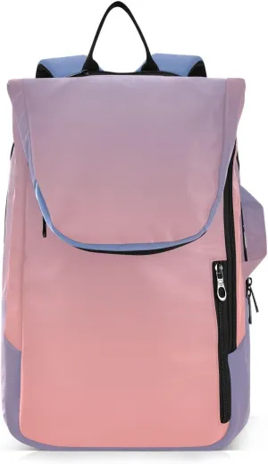GAIGEO Blue Pink Gradient Pickleball Backpack, Multiple Storage Compartments Pickleball Bags, Foldable Racket Pocket