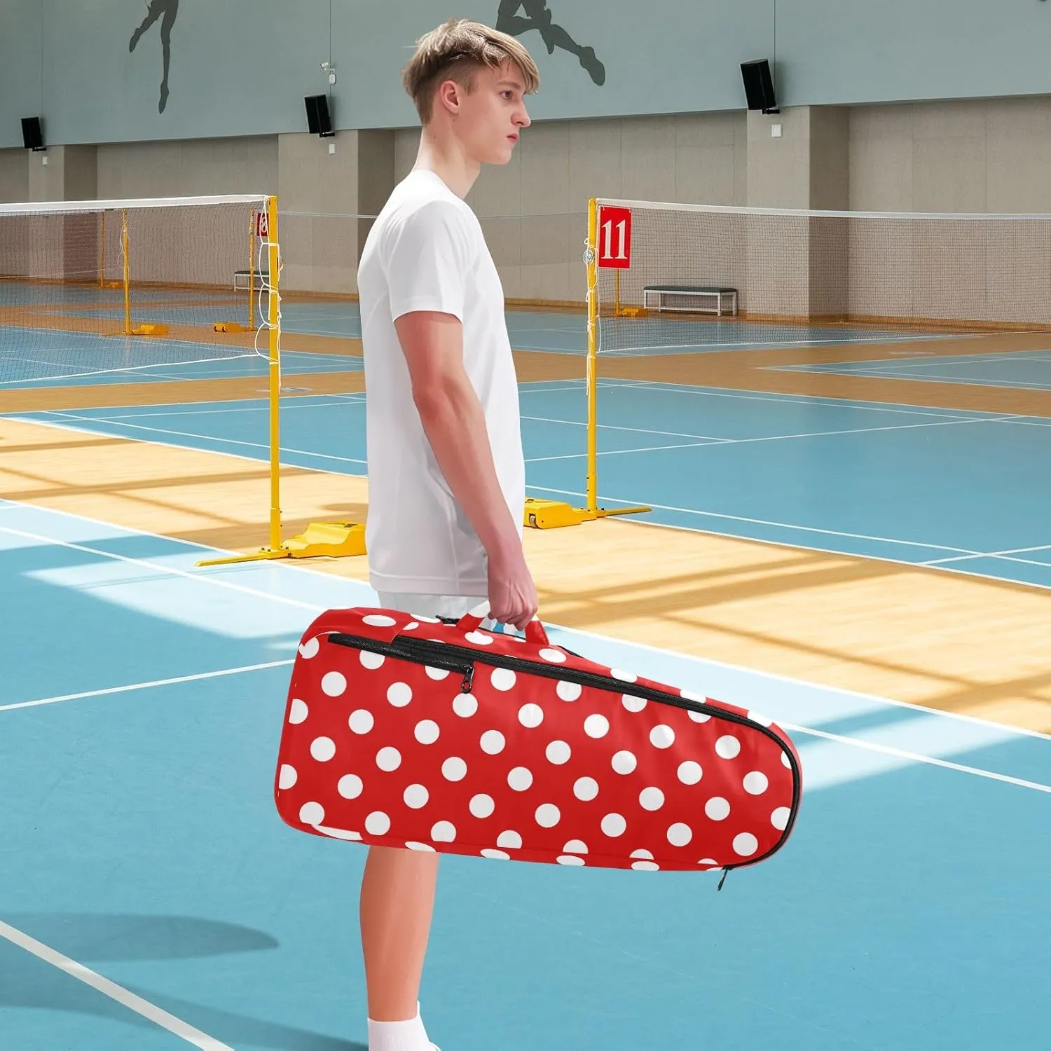 GAIGEO Polka Dot Racket Bag, Multilayer Design Badminton Bag, Sports and Daily Use