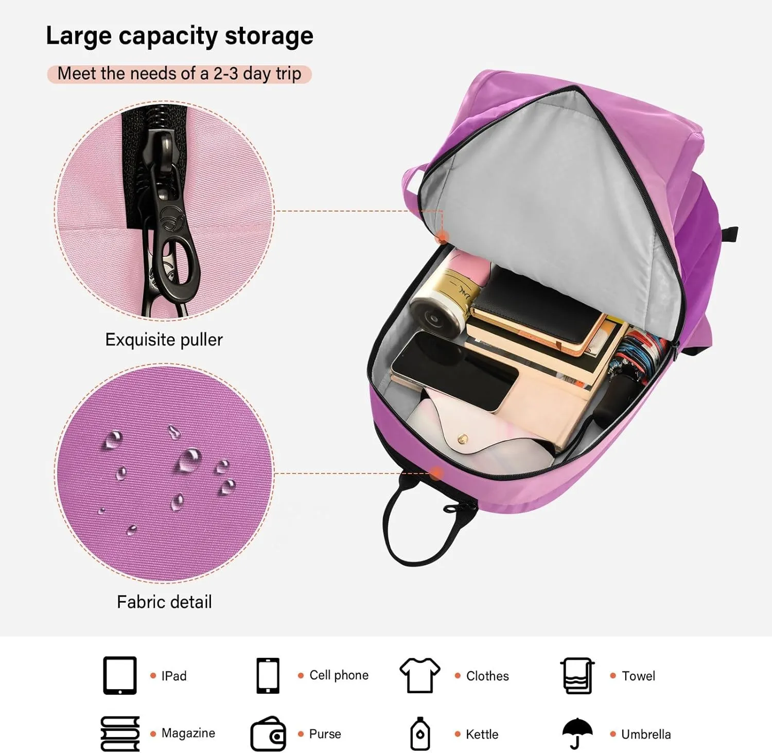 GAIGEO Racket Bag, Multiple Storage Compartments, Foldable Racket Pocket