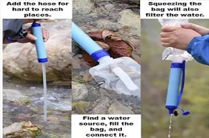 Galaxy Personal Portable Water Filter Straw Filtration Purifier for Hiking, Camping, Hunting, Travel, Outdoor Emergency Survival Detachable Drinking Eight Packs