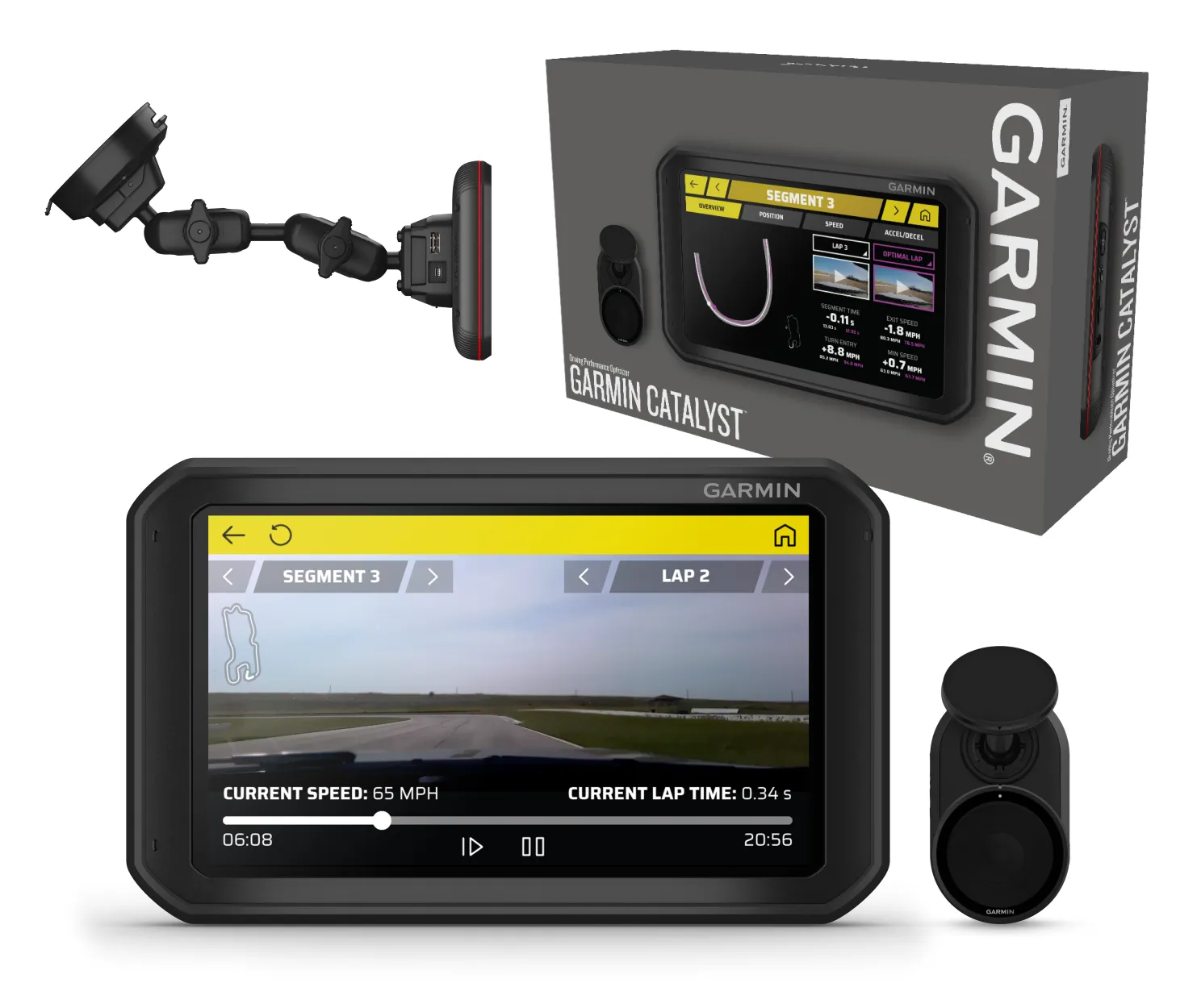Garmin Catalyst, Driving Performance Optimizer for Motorsports and High Performance Driving, 6.95 inch with Wearable4U  Bundle