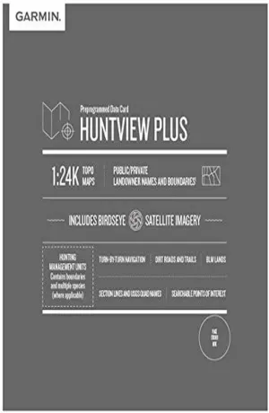 Garmin Huntview Plus, Preloaded microSD Cards with Hunting Management Units for Garmin Handheld GPS Devices, Wisconsin