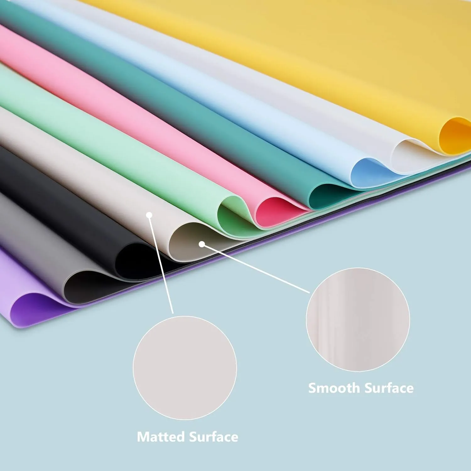 Gartful Silicone Mats for Kitchen Counter, Large Silicone Countertop Protector 25" by 17", Nonskid Heat Resistant Desk Saver Pad, Multipurpose Mat, Table Placemat, Beige, 2PCS