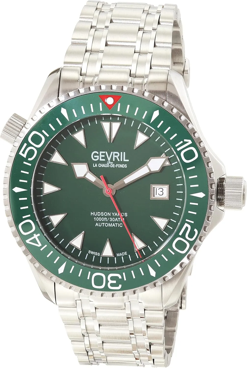 Gevril 48806 Men's Hudson Yards Automatic Watch, Stainless Steel Bracelet.