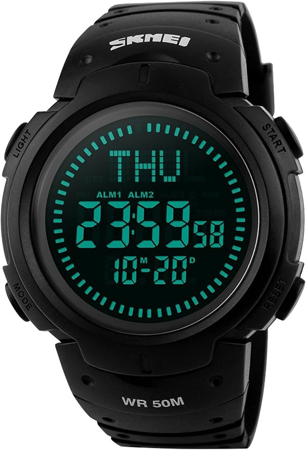Gosasa Men’s Watch Sports Digital Compass Survival 50M Waterproof Stopwatch Alarm