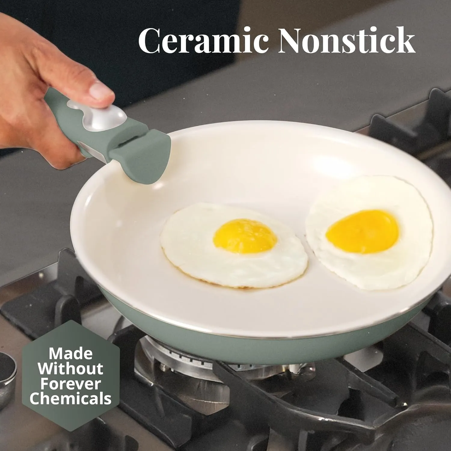 Gotham Steel 18 Pc Removeable Handle Pots and Pans Set Non Stick, Ceramic Cookware Set Nonstick with Cooking Utensils, Space Saving RV Camping Cookware, Non Toxic PFOA Free, Oven & Dishwasher Safe
