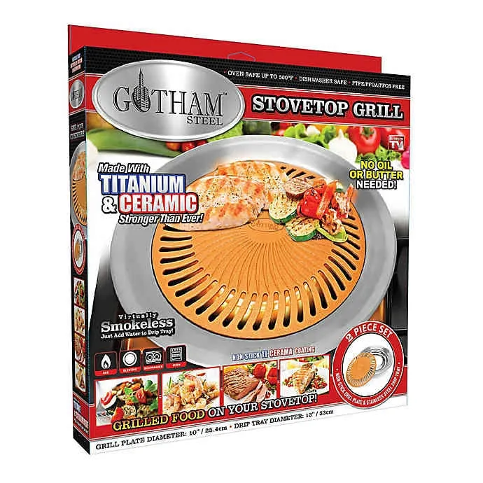 Gotham Steel Nonstick 13-Inch Smokeless Stovetop Grill