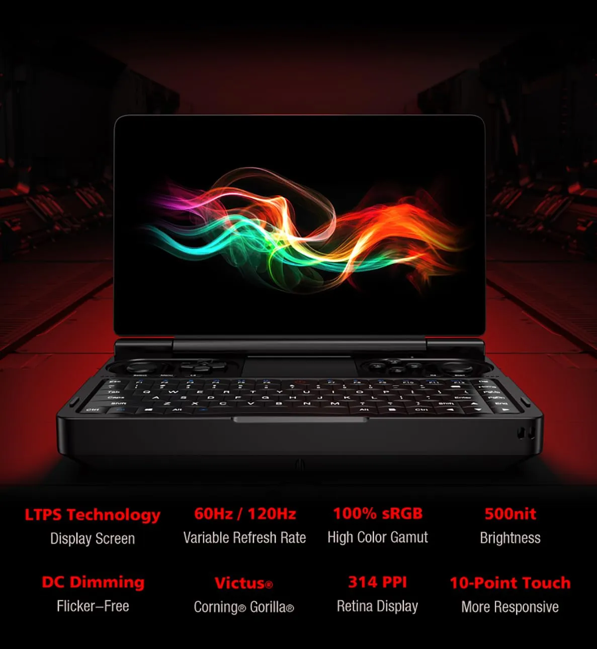 GPD WIN Mini Handheld Game Console, 7" Touchscreen Gaming PC Mini Laptop Gamepad UMPC Win11 [AMD Ryzen 7 8840U 16GB RAM/1TB M.2 NVMe SSD]