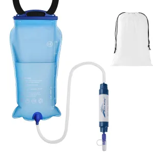 Gravity Water Filter, Portable Gravity-Feed Water Purifier with 3L Bag, Filtration 99.99% Impurities, Multi-Purpose Water Purifier for Hiking, Cycling, Camping, Trekking