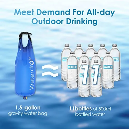 Gravity Water Filter Straw,Camping Water Filtration System, Water Purifier Survival