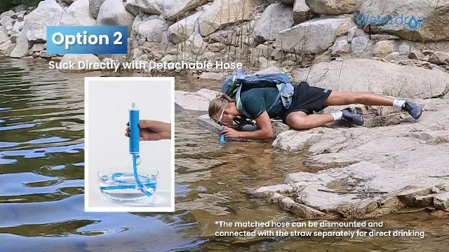 Gravity Water Filter Straw,Camping Water Filtration System, Water Purifier Survival