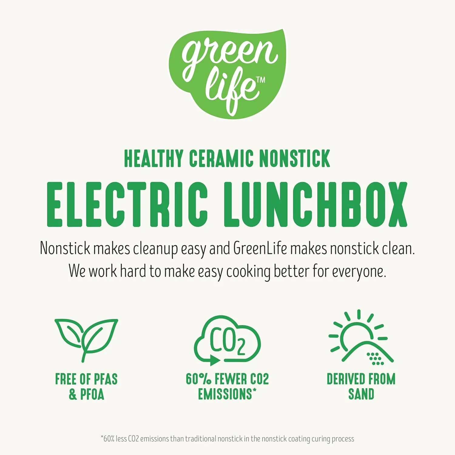 GreenLife 20oz Electric Lunch Box Food & Soup Warmer, PFAS & PFOA-Free Ceramic Nonstick Interior, Portable for Travel & Office, Spill-Proof Lid, Removable Bowl, Dishwasher Safe, Taupe