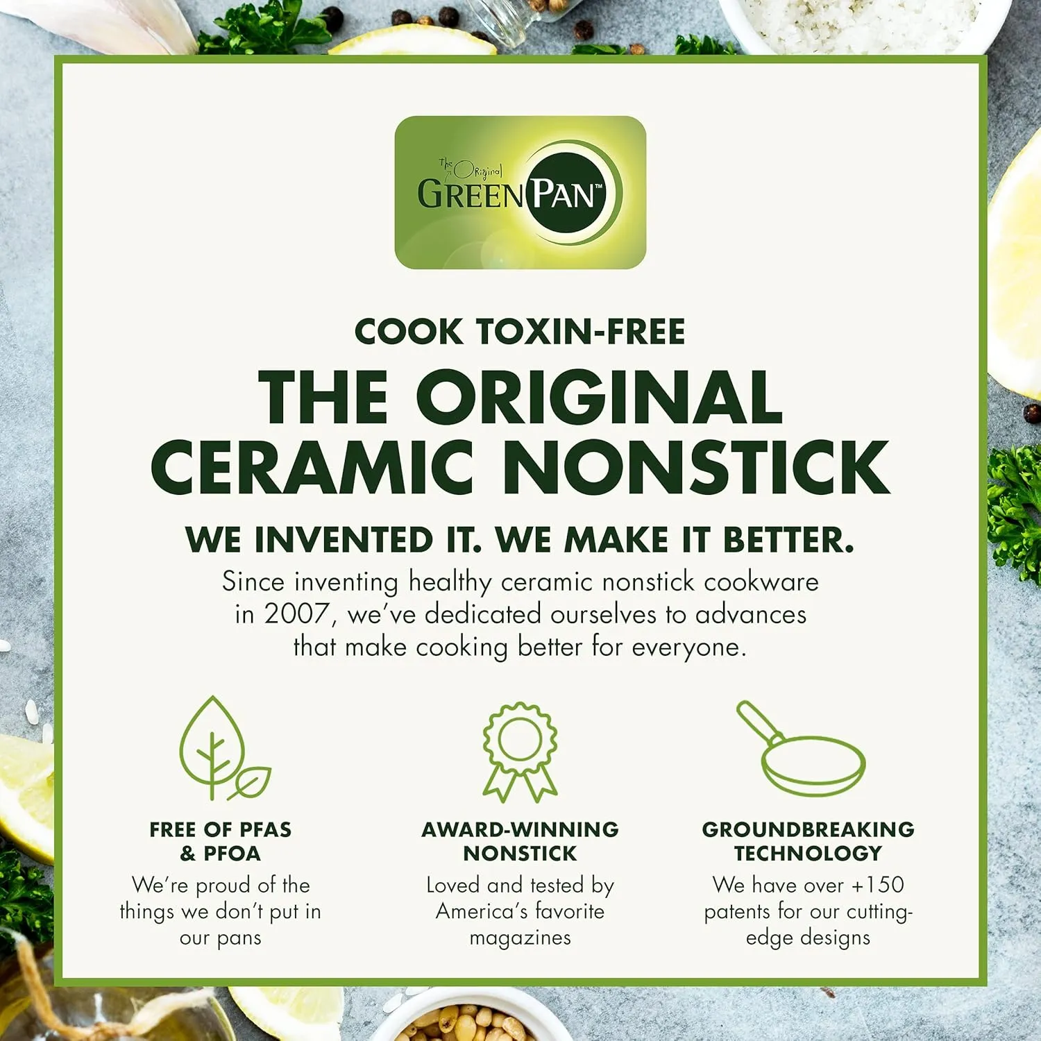 GreenPan Rio Healthy Ceramic Nonstick 12" Frying Pan Skillet, PFAS-Free, Dishwasher Safe, Black