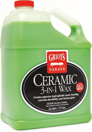 Griot’s Garage Ceramic 3-in-1 Wax, SiO2 Spray for Cars, Trucks, and RV’s, Provides Protection and Water Beading on Paint, Wheels, Plastic, Rubber Trim, Chrome, and More, 10983, 1 Gallon