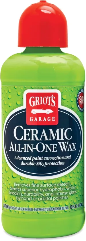 Griot’s Garage Ceramic All-In-One Wax for Car Waxing, Trucks, and RVs, Ideal for Defect Removal and Paint Protection, 16 Oz, 10895