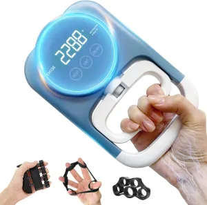 Grip Strength Trainer Hand Gripper - Grip Strength Tester Hand Dynamometer Handheld Meter LED Display Comfortable 265 Lbs / 120 Kgs Finger Strengthener for Sports Home School Gym Use