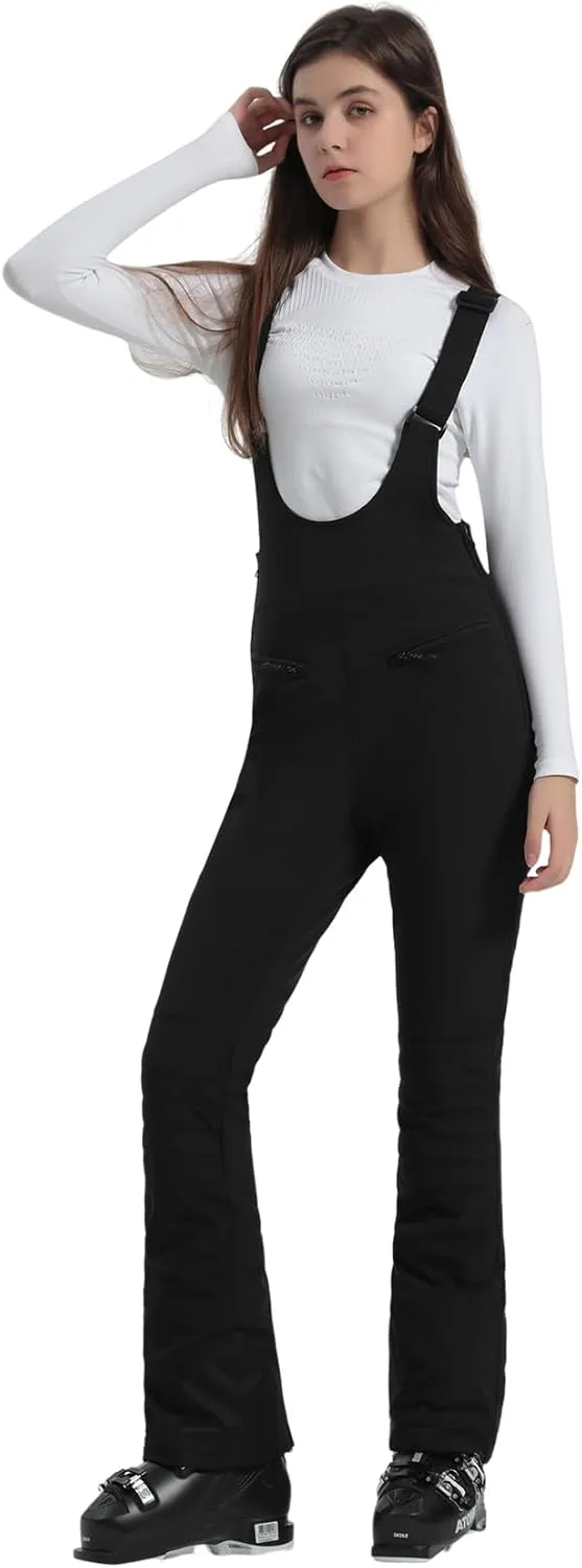 GSOU SNOW Womens Ski Bibs Snow Pants Snowboard Slim Overalls Insulated Waterproof Windproof Warm Winter