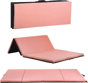 Gymnastics Tumbling Mats Portable Gymnastics Mat Foldable Tumbling Mat Thick PU Leather Exercise Mat Yoga Mat with Carrying Handles for home Workout outdoor Yoga Gymnastics