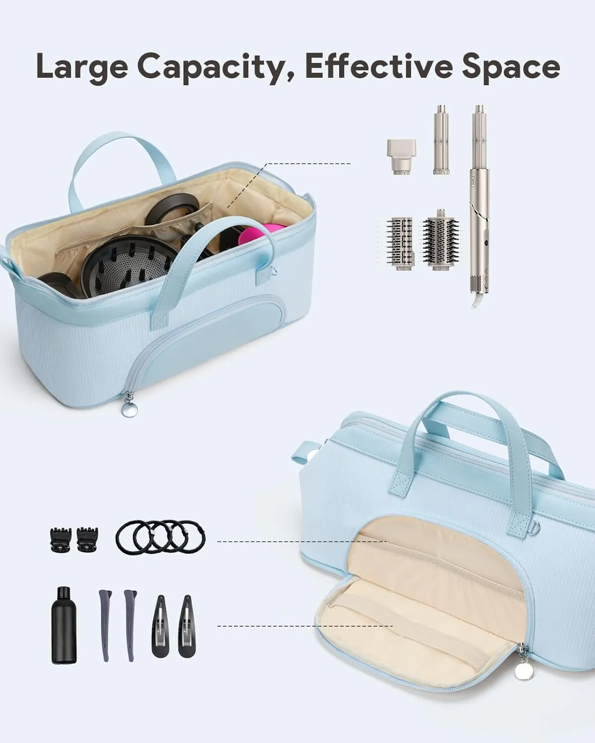Hair Tools Travel Case Bag for Shark HD430 FlexStyle/Dyson Airwrap/Dyson Supersonic Hair Dryer, Portable Travel Storage Organizer for Hair Attachments Waterproof