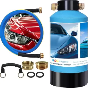 H&G lifestyles Portable Water Deionizer for Car Washing Spotless Water System Spot-Free Deionized Water Splash Spotless for Vehicles Motorcycles Boats Solar Washing