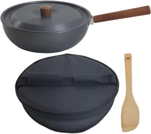 HANABASS Camping Cooking Pot 1pc Aluminum Alloy Single Pan Nonstick Surface Heat Resistant Handle for Outdoor Cooking Cooking Egg