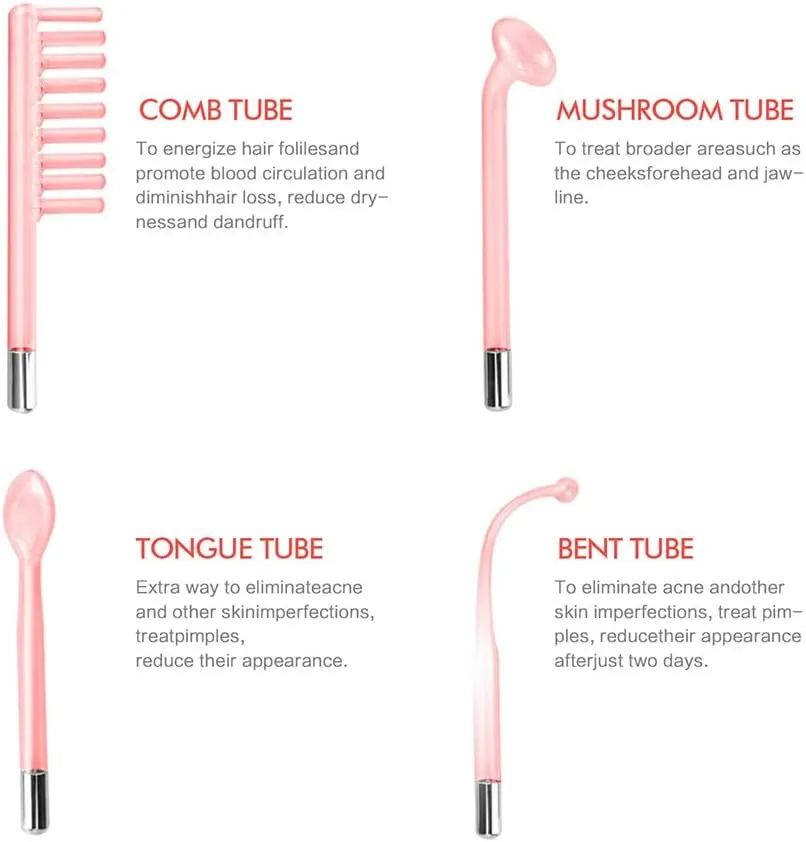 Handheld High-Frequency Facial Wand 4 in 1,Face Care Facial Wand，Portable Handheld Facial Frequency Machine Color Palette