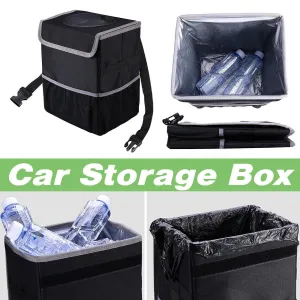 Hanging Car Storage Box Multifunctional Car Rubbish Bin Organizer for Vehicle