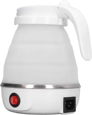 Haofy Collapsible Travel Electric Kettle, 400W Collapsible Electric Kettle, US Plug, 110V, Collapsible with Detachable Power Cord for Office (White)