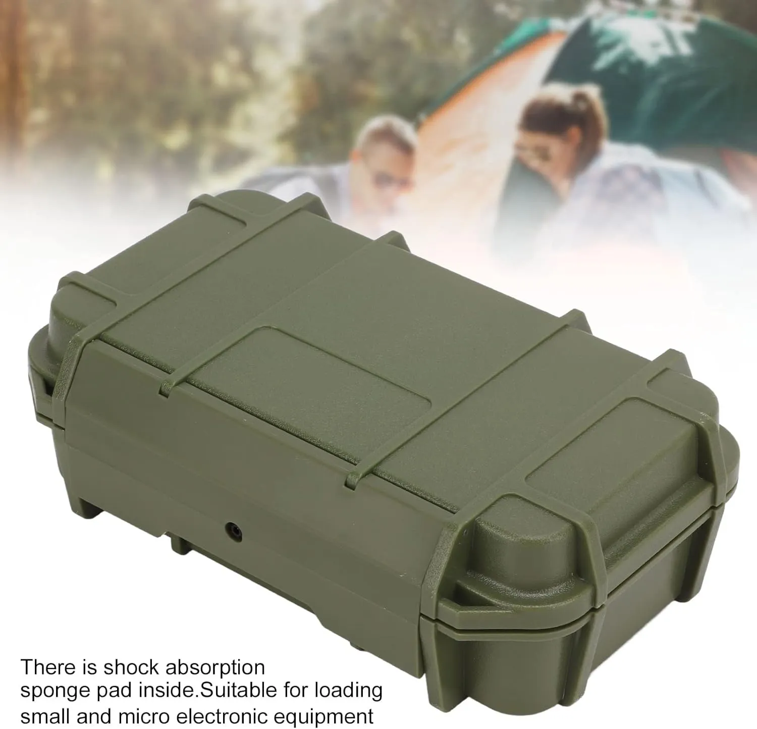 Hapivida Waterproof Dry Box Protective Case, Green Outdoor Shockproof Box ABS Plastic Storage Tool Box for Camping Fishing Hiking Water Sports