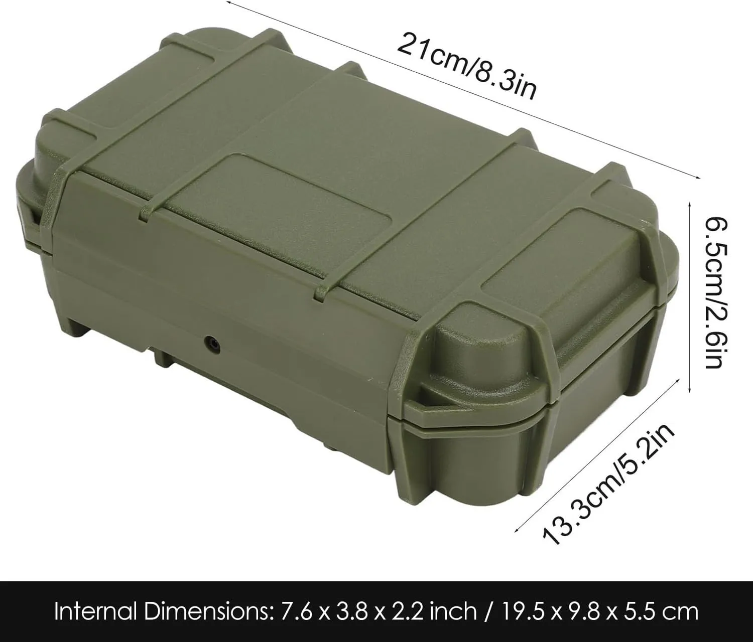 Hapivida Waterproof Dry Box Protective Case, Green Outdoor Shockproof Box ABS Plastic Storage Tool Box for Camping Fishing Hiking Water Sports