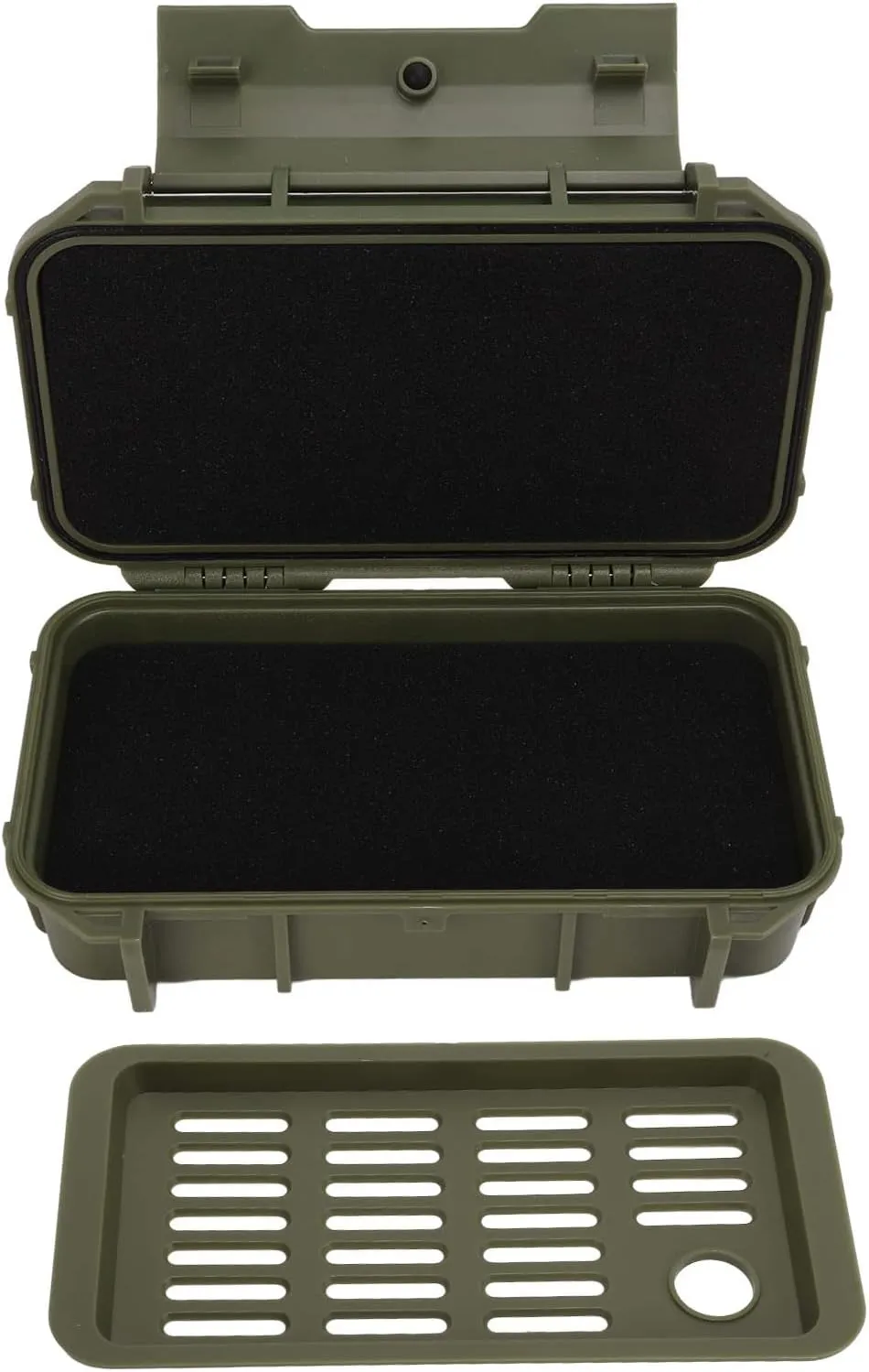 Hapivida Waterproof Dry Box Protective Case, Green Outdoor Shockproof Box ABS Plastic Storage Tool Box for Camping Fishing Hiking Water Sports