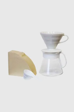 Hario V60 Ceramic Pour Over Set - White
