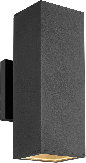 harriet Outdoor Wall Lights, 13" Modern Exterior Lighting Fixtures Aluminum Waterproof, Rectangular Porch Lights Up and Down Lighting for Outside, Garage, Black