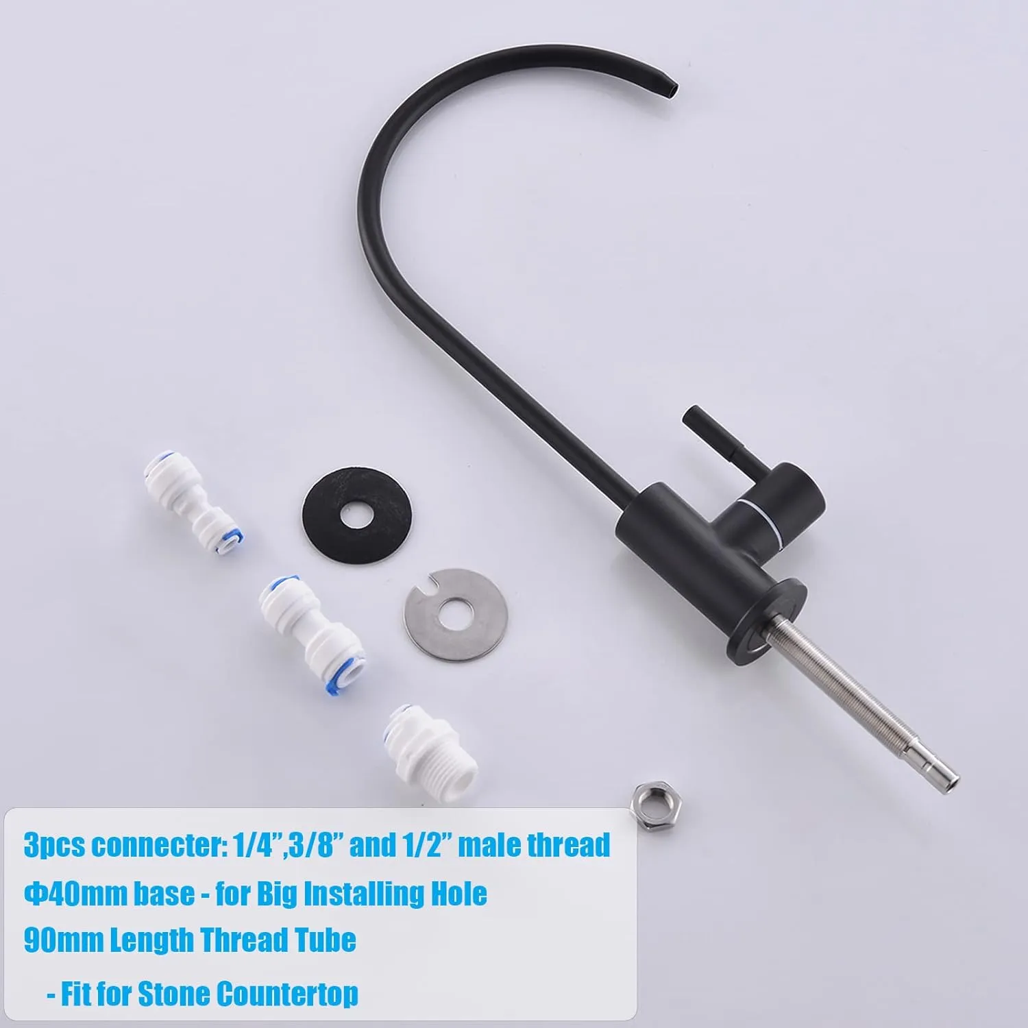 Havin Bar Sink Faucet, RO Water Filter Tap, Drinking Water Faucet fits Most Water Filtration System, Kitchen Reverse Osmosis Faucet, Beverage Dispenser, Lead-Free Stainless Steel (Matte Black)