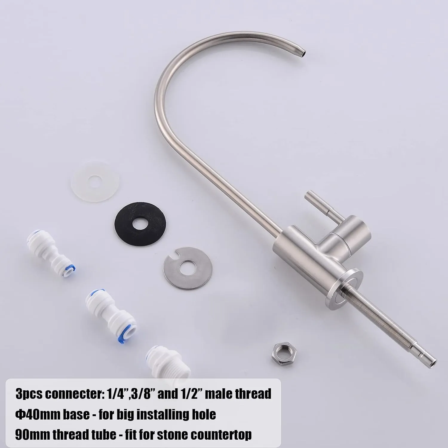 Havin RO Water Filter Faucet,Drinking Water Faucet fits Most Water Filtration System, Kitchen Reverse Osmosis Faucet,Bar Sink Faucet,Filter Tap,Lead-Free Stainless Steel,Non-Air-Gap(Brushed Polished)