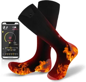 Heated Socks for Men Women, New Rechargeable Heated Socks, 5000mAh Extra Large Battery, Long Life Up to 65 °C Large Heating Area, Foot Warmer for Outdoor Skiing