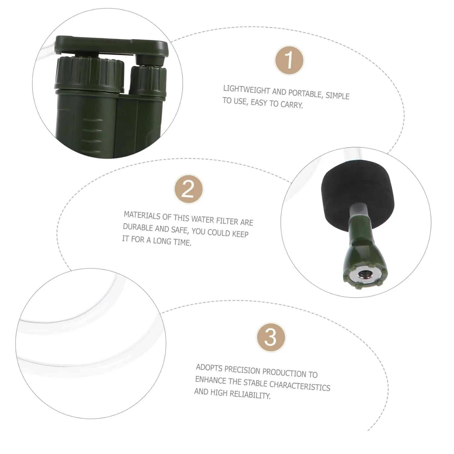 HEMOTON 2 pcs Portable Camping Water Purifier Emergency Survival Water Sediment for Hiking Backpacking