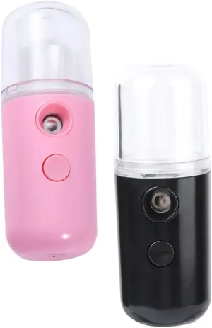 Hemoton 2pcs USB Charging Mist Sprayer Portable Handheld Beauty Humidifier for Moisturizing Skin Quick Fine Mist Production for Daily Hydration and Makeup Refreshing